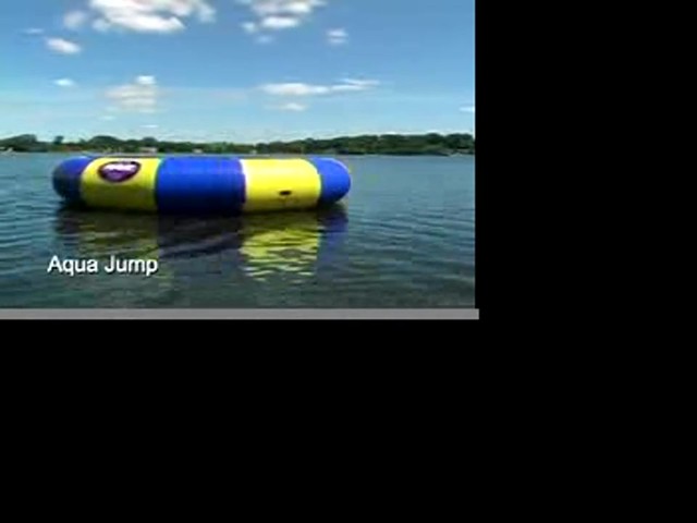 Rave Sports&reg; Aqua Jump&reg; 25 with Launch &amp; Log Northwoods Edition Water Park&#153; Sand / Forest Green - image 1 from the video